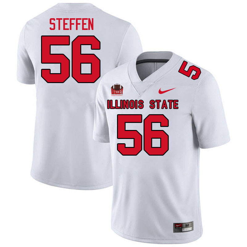Illinois State Redbirds #56 Garret Steffen College Football Jerseys,Uniforms-White